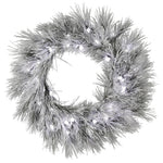 Vickerman G186649LED 48" Flocked Alder Long Needle Pine Artificial Christmas Wreath Warm White C7 LED Lights