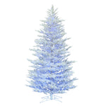 Vickerman G197198LEDTW 14' X 74" Flocked Cedar Pine Artificial Christmas Tree Low Voltage LED Pure White And Blue Wide Angle 3Mm Twinkle Lights