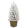 Vickerman G200831LED 3' X 18" Flocked Gifford Slim Potted Pine Artificial Christmas Tree Warm White LED Lights