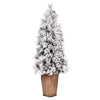 Vickerman G202745 4' X 20" Flocked Kimball Potted Pine Artificial Christmas Tree Unlit