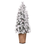 Vickerman G202745 4' X 20" Flocked Kimball Potted Pine Artificial Christmas Tree Unlit