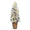 Vickerman G202746LED 4' X 20" Flocked Kimball Potted Pine Artificial Christmas Tree Warm White Dura-Lit LED Lights