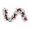 Vickerman G212216BOLED 6' X 16" Flocked Artificial Christmas Garland Battery Operated Pure White Led Lights