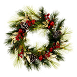 Vickerman G212425BOLED 24" Artificial Christmas Wreath Battery Operated Warm White Lights