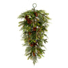 Vickerman G212808BOLED 30" Cedar Pine Cone Twig Artificial Christmas Teardrop Battery Operated Warm White Lights