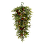 Vickerman G212808BOLED 30" Cedar Pine Cone Twig Artificial Christmas Teardrop Battery Operated Warm White Lights