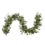 Vickerman G212816BOLED 6' X 16" Cedar Pine Cone Twig Artificial Christmas Garland Battery Operated Warm White Lights