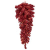 Vickerman G214108LED 36" Artificial Deluxe Red Tinsel Christmas Teardrop Warm White Single Mold Wide Angle Mini Lights