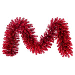 Vickerman G214117 9' X 18" Artificial Deluxe Red Tinsel Christmas Garland Unlit