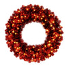 Vickerman G214147LED 48" Artificial Deluxe Red Tinsel Christmas Wreath Warm White Single Mold Wide Angle Mini Lights