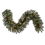 Vickerman G220415LED 6' X 14" Blue Spruce Pine Cone Artificial Pre-Lit Garland Warm White Lights