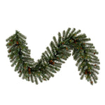 Vickerman G220416LEDBO 6' X 14" Blue Spruce Pine Cone Artificial Pre-Lit Garland Battery Operated Warm White Led Lights