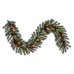 Vickerman G220615LED 6' X 14" Berry Mixed Pine Cone Artificial Pre-Lit Garland Warm White Led Lights