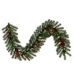 Vickerman G220616LEDBO 6' X 14" Berry Mixed Pine Cone Artificial Pre-Lit Garland Battery Operated Led Warm White Lights