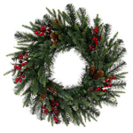 Vickerman G220624 24" Berry Mixed Pine Cone Artificial Unlit Wreath.