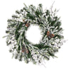 Vickerman G220824 24" Frosted Berry Mixed Pine Cone Artificial Unlit Wreath.