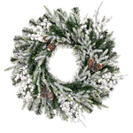 Vickerman G220824 24" Frosted Berry Mixed Pine Cone Artificial Unlit Wreath.