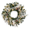 Vickerman G220825LED 24" Frosted Berry Mixed Pine Cone Artificial Pre-Lit Wreath Warm White Lights.