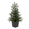Vickerman G221330 3' X 25" Potted Hemlock Pine Artificial Unlit Christmas Tree Wood Container