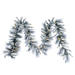 Vickerman G225715LED 9' X 14" Flocked Jackson Pine Pre-Lit Artificial Garland With 100 Warm White Lights And 160 Pvc Tips