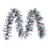 Vickerman G225716LED 9' X 14" Flocked Jackson Pine Pre-Lit Artificial Garland With 100 Multi-Colored Lights And 160 Pvc Tips