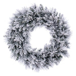 Vickerman G225730 30" Flocked Jackson Pine Artificial Unlit Wreath With 165 Realistic Hardneedle/Pvc Tips