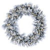 Vickerman G225737LED 36" Flocked Jackson Pine Artificial Pre-Lit Wreath With 100 Warm White Lights And 195 Pvc Tips