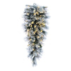 Vickerman G225837LED 36" Flocked Jackson Pine Artificial Pre-Lit Teardrop With 100 Warm White Lights And 100 Pvc Tips