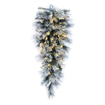 Vickerman G225837LED 36" Flocked Jackson Pine Artificial Pre-Lit Teardrop With 100 Warm White Lights And 100 Pvc Tips