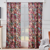 Greenland Home Fashions Alice Window Panel Pair Botanical Floral Print Black Ground Lined