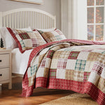 Greenland Home Fashions Oxford 3-Piece Red Quilt Set