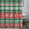 Fair Isle Red Holiday Shower Curtain – 72" x 72" by Greenland Home