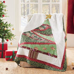 Greenland Home Fashions Christmas Tree Throw – 50" x 60", Red Holiday Accent Blanket