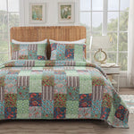 Greenland Home Fashions Jasmin GL-2309AMST 2-Piece Twin/XL Quilt Set, 68x88 Inch