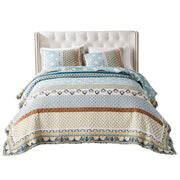 Greenland Home Fashions Thalia 3-Piece Blue Quilt Set
