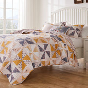 Greenland Home Fashions Pinwheel & Posey GL-2312CMST 2-Piece Twin/XL Quilt Set, 68x88 Inch