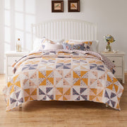 Greenland Home Fashions Pinwheel & Posey GL-2312CMST 2-Piece Twin/XL Quilt Set, 68x88 Inch