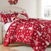 Peppermint Party Holiday Coverlet Set – 3-Piece Red Jacquard Quilt by Greenland