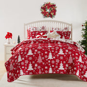 Greenland Home Fashions Holiday Bedding – Peppermint Party Jacquard Coverlet