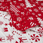 Cheerful Holiday Bedspread – Peppermint Party Red & White Coverlet Set