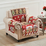 Greenland Home Fashions Gingerbread Lane Furniture Protectors – Festive Polyester Covers for Sofa and Loveseat