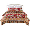 Greenland Home Fashions Gingerbread Lane 3-Piece Red Quilt Set