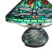 Tiffany Dragonfly Lamp for Living Room – Vintage Multicolor Glass Accent Light