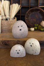 River Rock Halloween Figurine Set – 5 Inch Tall Ghosts, 3 Piece