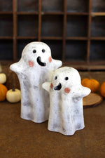Halloween Ghost Lanterns – Clay, 7.5 Inch Tall, 2 Piece Tabletop Set By kalalou