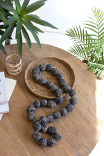 Rustic Black Clay Bead Garland – 25" Long Table Display Set of 2 by Kalalou