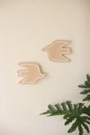 Clay Bird Wall Décor Set of 2 (Pack of 2) – Handcrafted Whitewashed Finish By Kalalou