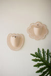 Whitewashed Clay Flower Wall Planters Set of 2 – Handmade Rustic Finish By Kalalou