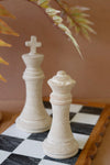 Handcrafted Grey-Wash Chess Piece Set – Decorative Clay Accents by Kalalou