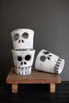 Halloween Skull Planters – 4" Tall Decorative Pot Trio by Kalalou